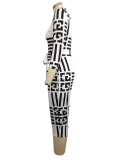 Knee-Length Print Curvy Dress with 3/4 Sleeves