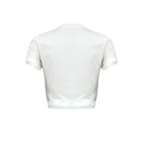 Summer Print White O-Neck Shirt
