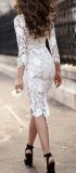 White Flower Lace Chic Slimming Dress
