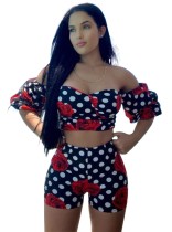 Sweetheart Floral Crop Top and Shorts Set