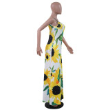 Summer Straps Floral Maxi Dress