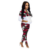 Print Camou Long Sleeve Sweat Suit