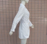 White Lace Long Sleeve Blazer Dress