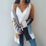 Block Color Wool Coat with Sleeves