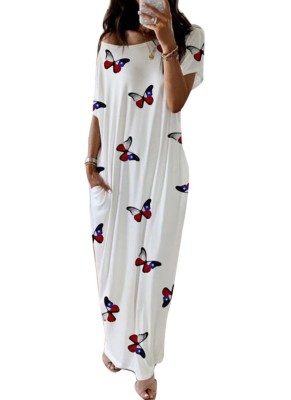 Summer Casual Print Long Maxi Dress