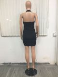Open Back Sexy Lace Up Halter Bodycon Dress