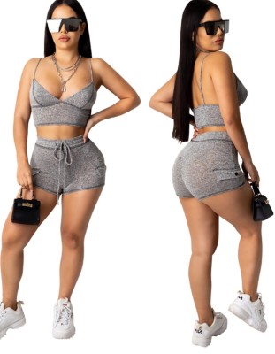 Summer Active Two Piece Shorts Set