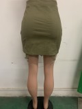 Summer Green Lace Up Sexy Mini Skirt