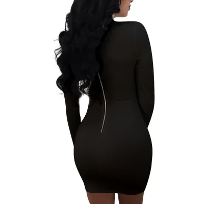 Keyhole Sexy Bodycon Dress with Sequins Neckline