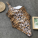 One-Piece One Shoulder Leopard Swimwear