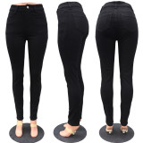 Sexy High Waist Black Jeans 26653