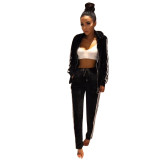 Pure Velvet Tracksuit with Contrast Bands 27498-1