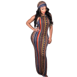 African Printed Sleeveless Maxi Dress