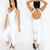 Sexy Gym Fitness Jumpsuit with Open Back