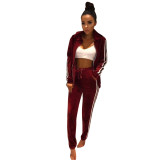 Pure Velvet Tracksuit with Contrast Bands 27498-3