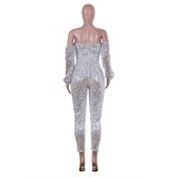 Sexy Strapless Sequins Club Jumpsuit