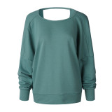 Pullover Plain Top with Wrap Back