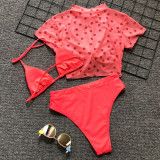 Sexy Print Short Sleeves Modest Swimwear
