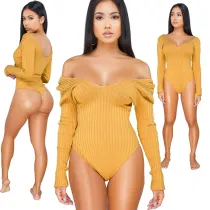 Sexy Plung Long Sleeve Bodysuit