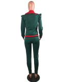 Green Tracksuit with Contrast Bands 27551