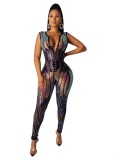 Sexy Sequins Sleeveless Bodycon Jumpsuit