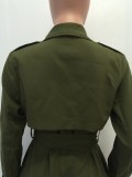 Long Green Coat with Belt 27356-2