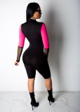 Contrast Active Long Sleeve Mid-Length Jumpsuit