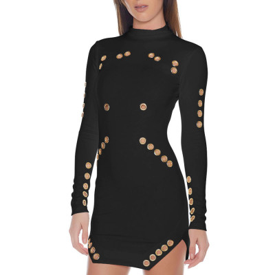 Sexy Hook Black Mini Dress 27274-1