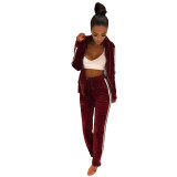 Pure Velvet Tracksuit with Contrast Bands 27498-3