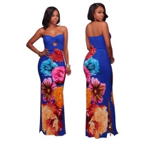 Sexy Sweetheart Keyhole Floral Maxi Dress 26663-1