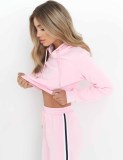 Lovely Pink Sports Suit with Contrast Bands 26770