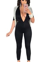 Occassional Deep-V Sexy Jumpsuit with Chains