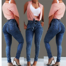Stylish Tight Fitting High Waist Jeans