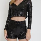 Sexy Sequins Club Top and Shorts