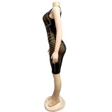 Sleeveless V-neck Sequins Bodycon Dress