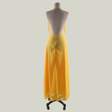 Yellow Color Long Maxi Evening Dress