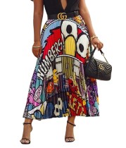 Print Colorful Hippie Maxi Skirt