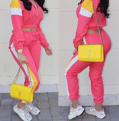 Block Color Long Sleeve Tracksuit