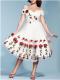 Floral White Sweetheart Occassional Swing Dress