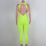 Sexy Gym Fitness Jumpsuit with Open Back
