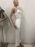 White Hollow Out Occassional Jumpsuit