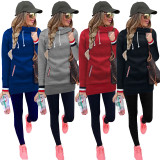 Young Fashion Long Blank Hoody with Pockets 26661-3