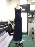 Occassional Sequins Straps Floor Length Evening Dress