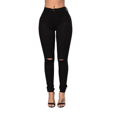 Black Ripped High Waist Jeans 28072