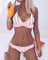 Two-Piece Floral Ruffles Swimwear