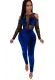 Sexy Cut Out Long Sleeves Bodycon Velvet Jumpsuit