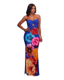 Sexy Sweetheart Keyhole Floral Maxi Dress 26663-1