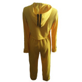 Yellow Sports Suit with Contrast Bands 26776