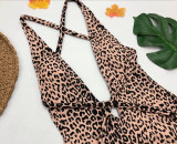 High Cut Sexy Leopard One-piece Swimwear