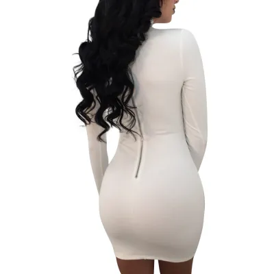 Keyhole Sexy Bodycon Dress with Sequins Neckline